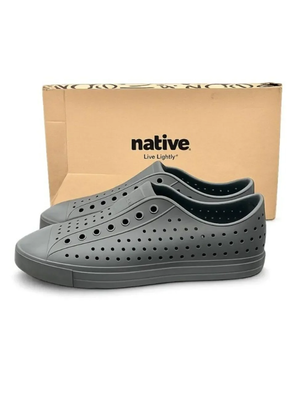 Native Jefferson Archive Slip-On Water Shoes Full Metal Grey M9 W11 Lightweight